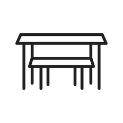 Picnic of Table icon vector image. Suitable for mobile apps, web apps and print media.