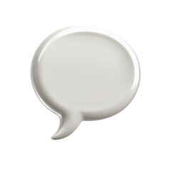 FAQ, chat, talk, icon, speech, message, white, blank, 3D, glossy, round, symbol, dialog, note, shape, quote, UI, smooth, empty PNG Isolated Transparent White Background Stock Object Photo Download