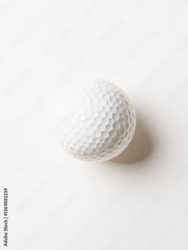 Poster close-up of a white golf ball. the ball is in the center of the image and is the only object in the 