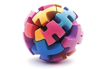 3D Geometric Puzzle Ball with Interlocking Pieces