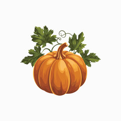 pumpkin with leaves