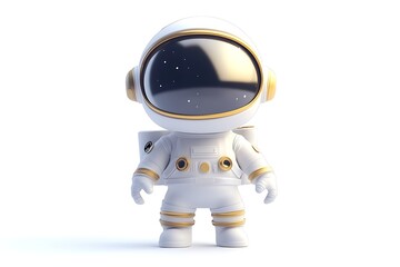 Naklejka premium 3D Mini Astronaut Figurine with a Removable Helmet.