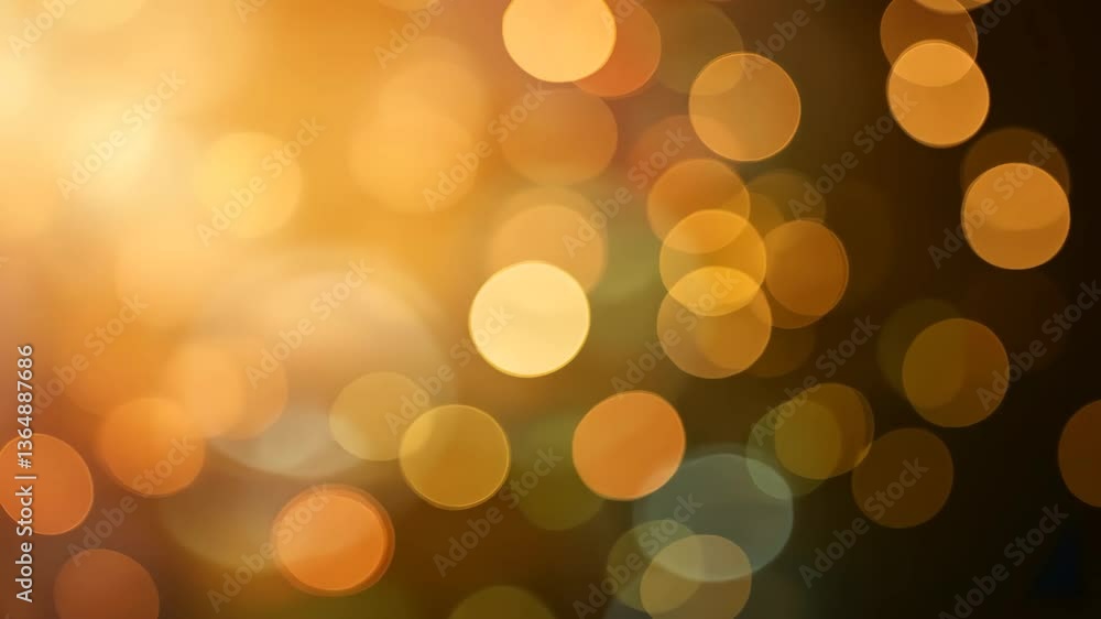 Poster warm bokeh background with golden circles