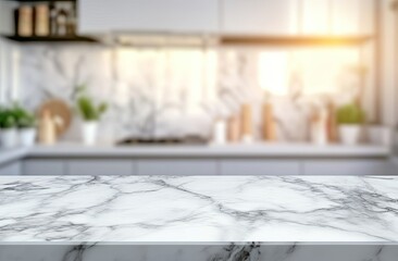 Modern kitchen countertop with marble top (1)
