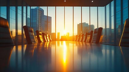 A peaceful exercise space at dawn with a metropolitan view