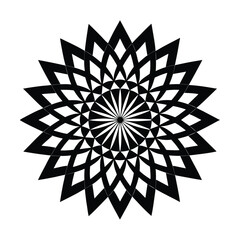 Abstract vector snowflake ornament design is a cold winter holiday decoration symbol