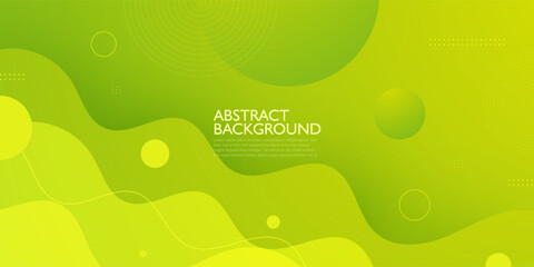 Abstract colorful bright gradient green and yellow wave 3D background. Minimal wave fluid pattern geometric design. Eps10 vector