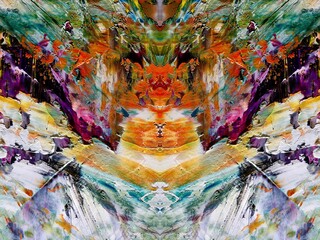 Fototapeta premium Abstract art background . Hand painting artwork on canvas .