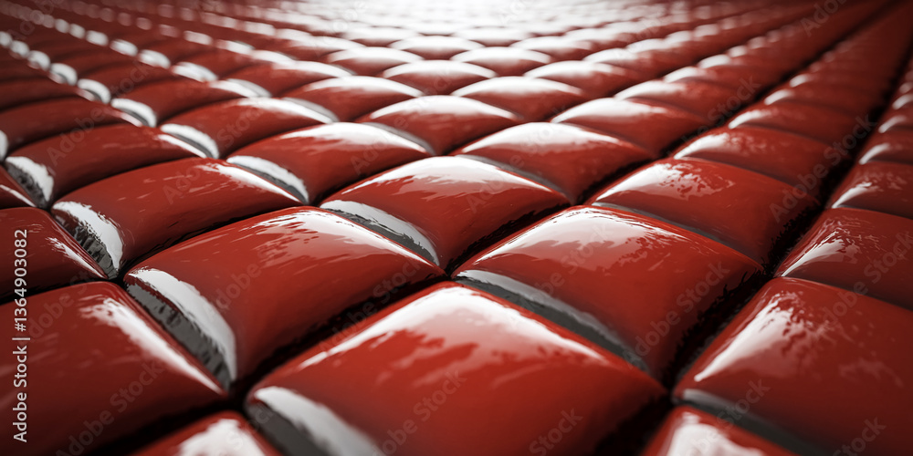 Aufkleber red glossy squares texture, creating a smooth and uniform surface, suggestive of a modern or technol
