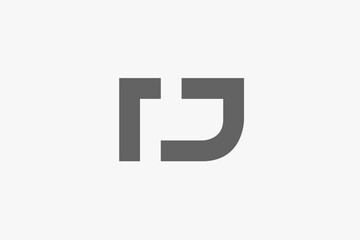 Obraz premium Modern minimalist bold letter RJ logo