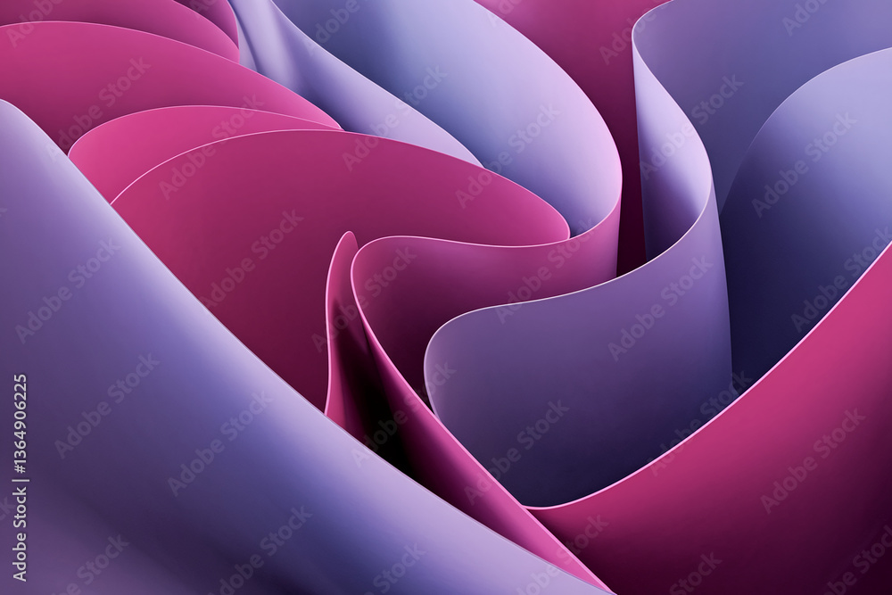 Aufkleber abstract image of overlapping purple and pink curves, creating a flowing, dynamic design, showcasing