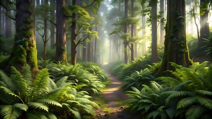 Sunlit Forest Path