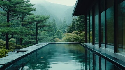 Tranquil mountain hot spring