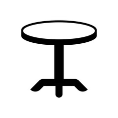 Black silhouette of a round table. Vector illustration
