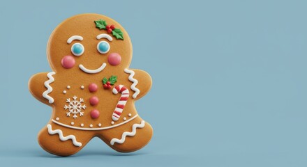 Obraz premium Festive Gingerbread Person Cookie Christmas Treat Holiday Baking Winter Dessert