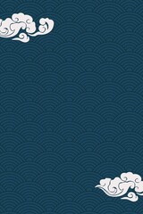 Japanese background pattern vector. Abstract card design template.