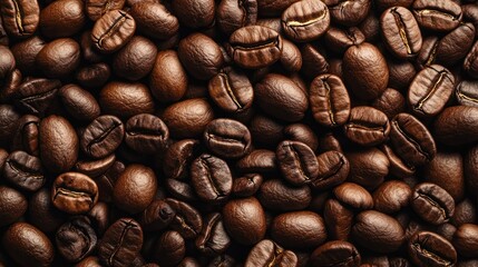 Obraz premium Close-up of roasted coffee beans