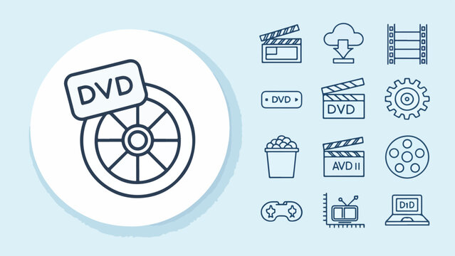 Colorful DVD Illustration vector design, DVD logo design, DVD icon design