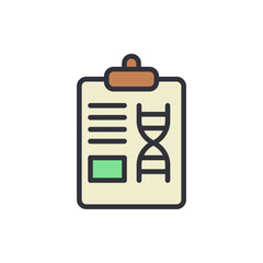Bioengineering report colored icons, minimalist vector illustration ,simple transparent graphic element .Isolated on white background