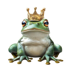Frog Prince Crown King on white background