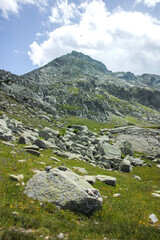 Panorama of Rila Mountain near Kalin peak, Bulgaria