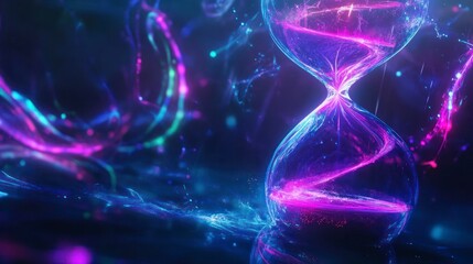 Neon Hourglass, Abstract Flow