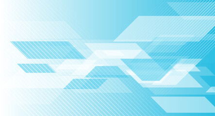 Concept minimal geometric tech blue abstract background. Vector design