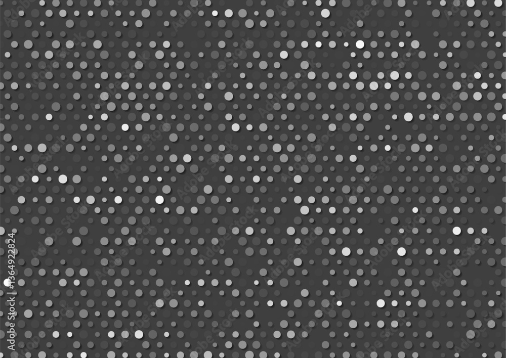 Aufkleber Black and grey small halftone dots abstract hi-tech background. Vector minimal geometry design