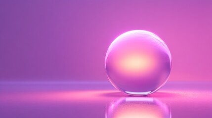 Obraz premium Frosted sphere on pink gradient