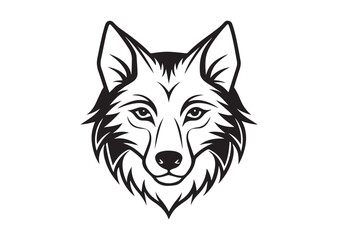 Naklejka premium Wolf head tattoo silhouette vector
