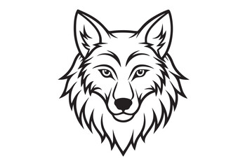 Wolf head tattoo silhouette vector