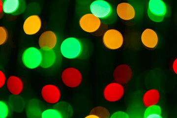 Abstract Multi-Colored Lights Blurred Bokeh Background