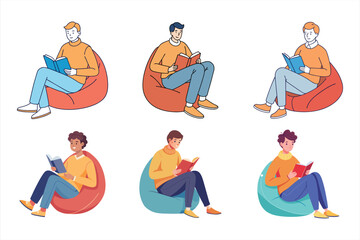 Girl Reading Book In Library Svg Bundle