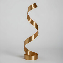 Gold Ribbon Swirl Against a Neutral Background