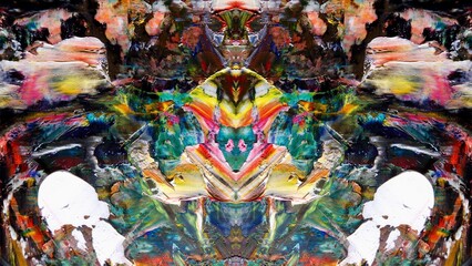 Fototapeta premium Abstract art background . Hand painting artwork on canvas .