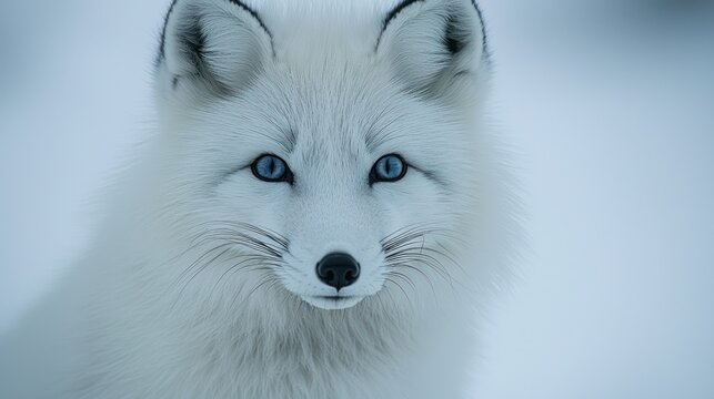 Arctic fox portrait in snow