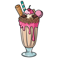 Giant milkshake with toppings