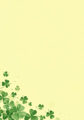 Watercolor shamrocks create a festive background for St. Patrick's Day cards.
