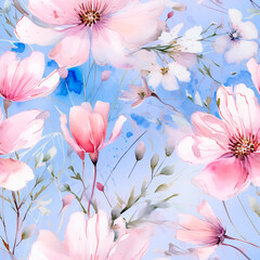 seamless watercolor floral abstract colorful wallpaper	