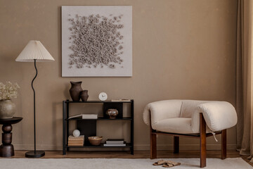 Soft geometry and tactile materials bring warmth to this modern setting...