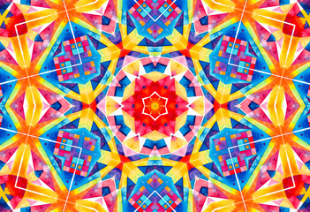 Bright kaleidoscopic background with abstract colorful pattern