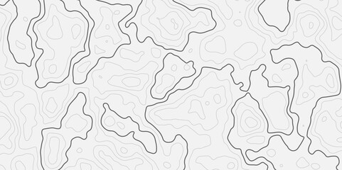 Abstract modern difficult soft black and white topographic wavy stylized map line contour topography terrain path concept stroke vector illustration topo background. 