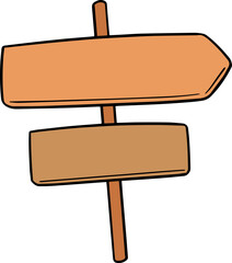 Illustration of direction post
