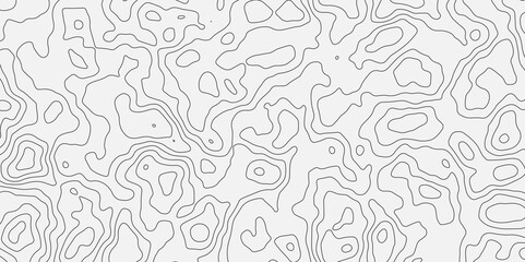 Abstract modern difficult soft black and white topographic wavy stylized map line contour topography terrain path concept stroke vector illustration topo background. 