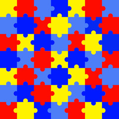 Padrão Colorido de Peças de Quebra-Cabeça – Fundo para Conscientização do Autismo, Colorful Puzzle Pattern – Autism Support Background