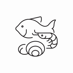 seafood fish icon vector sign