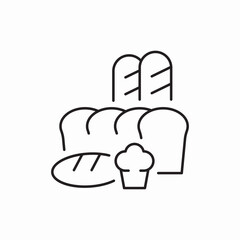 Fresh bread bakery food icon vector sign