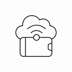 Cloud data storage sync icon vector sign