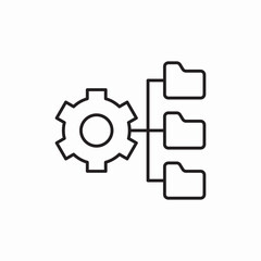 Obraz premium gear folders hierarchy icon vector sign