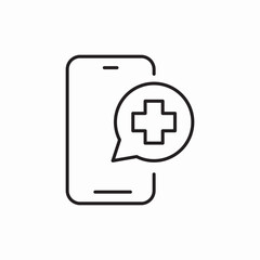 Mobile medical app plus icon vector sign